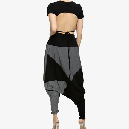 Black & Gray Harem Pants available at Baddie Exclusives Boutique