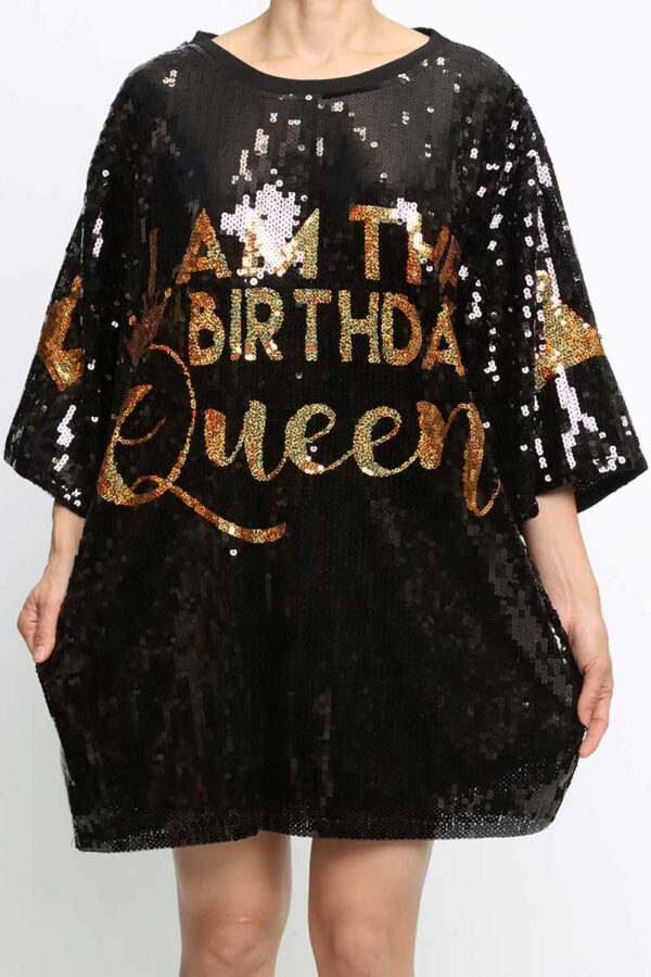 Sequins birthday shirt dress