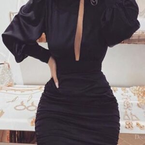 Black Ruched Dress