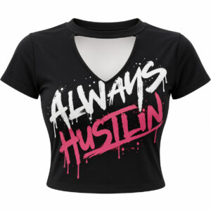 Black Cropped Always Hustlin Top