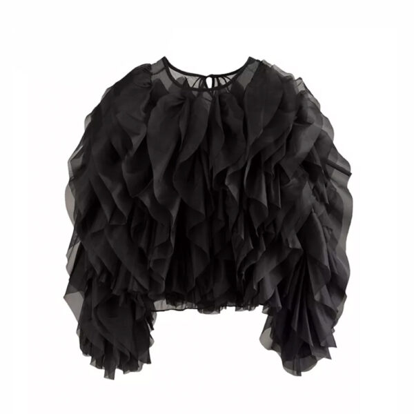 cute ruffle shirt baddie