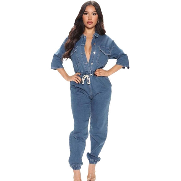 Denim Jogger Jumpsuit