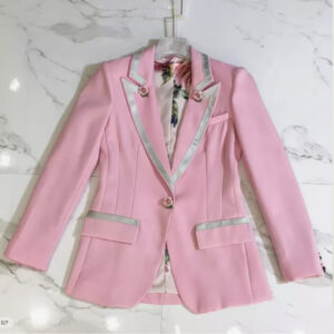 floral lined pink blazer
