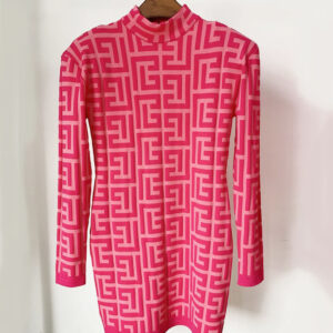 Geometric long sleeve dress