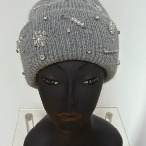 Luxury Rhinestone Beads Knitted Hat