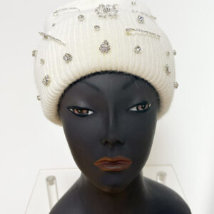 Ivory Junk Hat with brooches Baddie Exclusives