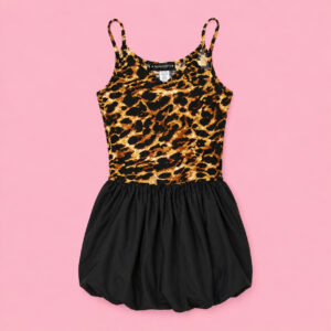 leopard-bubble dress