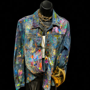 Paint Splatter Denim Shirt Jacket