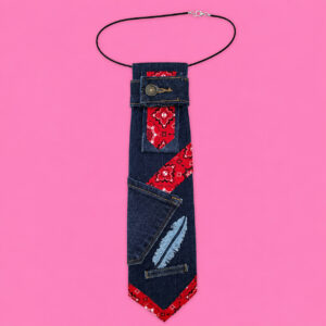 denim & red bandana tie