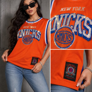 Hand-Customized Orange Basketball Bling Jersey